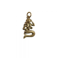 9ct Gold 21x14mm Mermaid Pendant or Charm