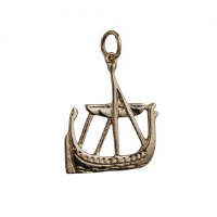9ct Gold 21x18mm solid Viking Ship Pendant or Charm