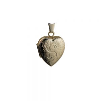 9ct Gold 21x19mm heart shaped hand engraved Locket