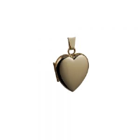 9ct Gold 21x19mm heart shaped plain Locket