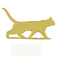 9ct Gold 21x35mm Cat in silhouette Brooch