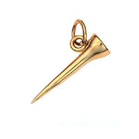 9ct Gold 21x6mm Golf Tee Pendant or Charm