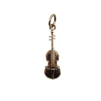 9ct Gold 21x7mm Violin Pendant or Charm