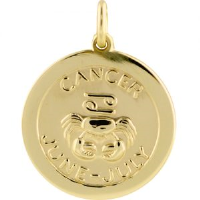 9ct Gold 22mm round Cancer Zodiac Disc Pendant