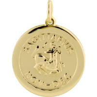 9ct Gold 22mm round Sagittarius Zodiac Disc Pendant
