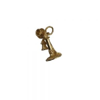 9ct Gold 22x10mm 1930s Telephone Pendant or Charm