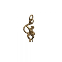 9ct Gold 22x12mm Monkey with Banana Pendant or Charm