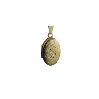 9ct Gold 22x15mm oval hand engraved Locket