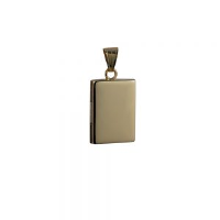 9ct Gold 22x15mm rectangular plain flat Locket