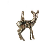 9ct Gold 22x17mm Deer Pendant or Charm