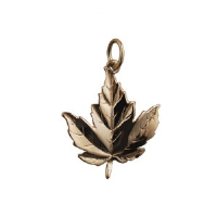 9ct Gold 22x19mm solid Maple Leaf Pendant or Charm