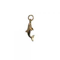 9ct Gold 22x7mm swimming Dolphin Pendant or Charm