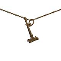 9ct Gold 23x10mm Nelson&#39;s Column Pendant with a 1.1mm wide cable Chain 16 inches Only Suitable for Children