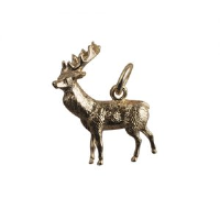 9ct Gold 23x25mm solid Stag Pendant or Charm