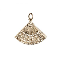 9ct Gold 23x30mm Hand Fan Pendant or Charm