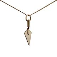 9ct Gold 23x6mm solid Builders Trowel Pendant with a 0.6mm wide curb Chain