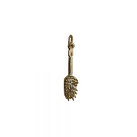 9ct Gold 23x7mm Hairbrush Pendant or Charm