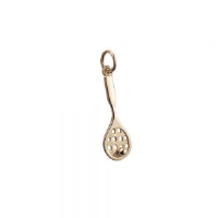 9ct Gold 23x8mm Tennis Racket with Ball Pendant or Charm