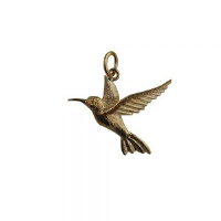 9ct Gold 24x22mm Hummingbird Pendant or Charm