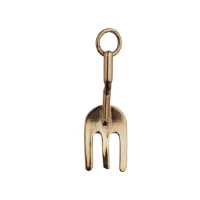 9ct Gold 24x9mm solid Gardeners Fork Pendant or Charm