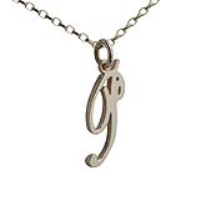 9ct Gold 25x10mm plain palace script Initial P Pendant with a 1.4mm wide belcher Chain 16 inches Only Suitable for Children