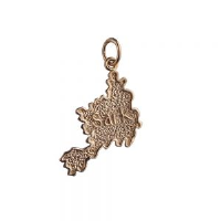 9ct Gold 25x15mm Map of Sark Pendant or Charm