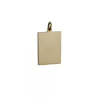 9ct Gold 25x18mm plain rectangular Disc Pendant