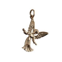9ct Gold 25x18mm welcoming Guardian Angel Pendant or Charm