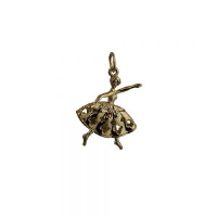 9ct Gold 25x20mm moveable Ballet Dancer Pendant or Charm