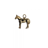 9ct Gold 26x21mm Warrior Horse Pendant or Charm