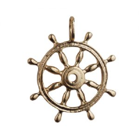 9ct Gold 28mm solid Ships Wheel Pendant or Charm