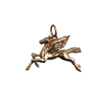 9ct Gold 29x27mm solid Pegasus in Flight Pendant or Charm