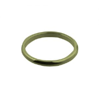 9ct Gold 2mm plain D shaped Wedding Ring Sizes I-P