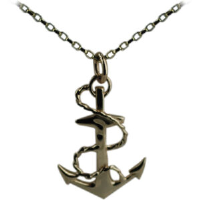 9ct Gold 30x20mm Anchor Pendant with a 1.4mm wide belcher Chain