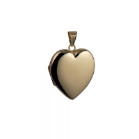 9ct Gold 30x28mm heart shaped plain Locket