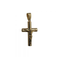 9ct Gold 32x18x4mm handmade Memorial Crucifix Cross