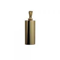 9ct Gold 33x13x10mm handmade plain oval Memorial Cylinder