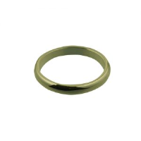 9ct Gold 3mm plain D shaped Wedding Ring Sizes Q-Z