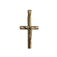 9ct Gold 40x25x4mm handmade Memorial Crucifix Cross