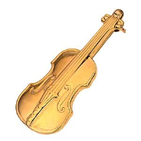 9ct Gold 43x17mm Violin Brooch
