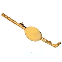 9ct Gold 58x12mm Golf club with a plain Disc Pendant Brooch