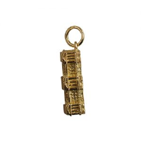 9ct Gold 6x19mm hollow Buckingham Palace Pendant or Charm