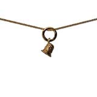 9ct Gold 6x6mm seamstress&#39;s Thimble Pendant with a 0.6mm wide curb Chain 16 inches Only Suitable for Children