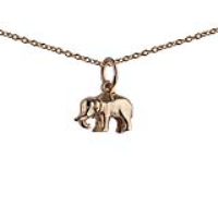 9ct Gold 7x10mm Indian Elephant Pendant with a 1.1mm wide cable Chain