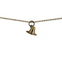 9ct Gold 7x12mm Pilgrim Hat Pendant with a 1.1mm wide cable Chain