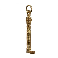 9ct Gold 7x29mm solid GPO Tower Pendant or Charm