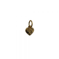 9ct Gold 7x7mm Heart Symbol of Charity Pendant or Charm