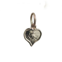 9ct Gold 8mm heart St Christopher Pendant or Charm