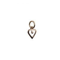 9ct Gold 8mm heart symbol of charity Pendant or Charm