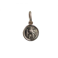 9ct Gold 8mm round St Christopher Pendant